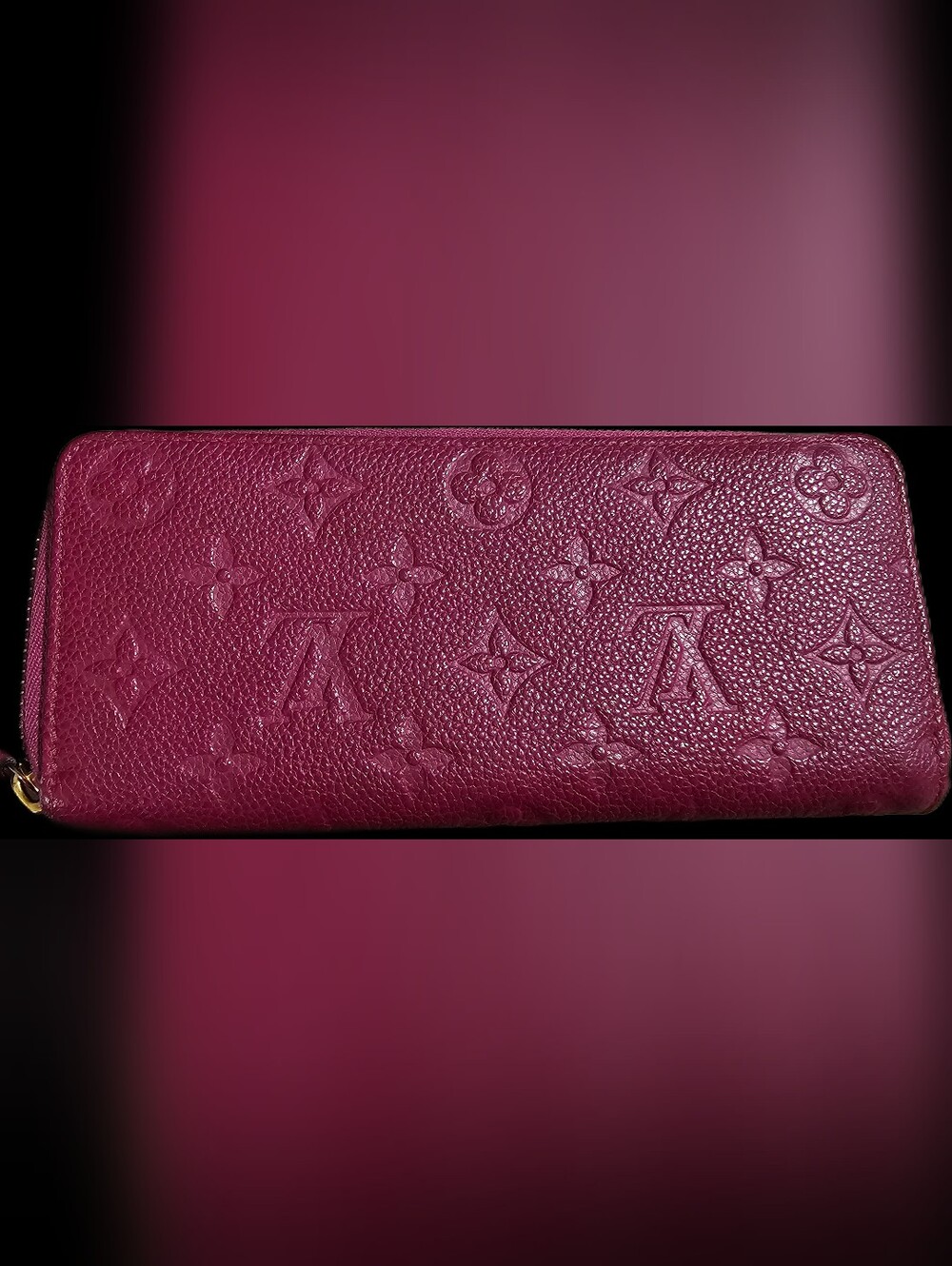 Authentic Louis Vuitton Zip-Around Wallet in Berry Plum